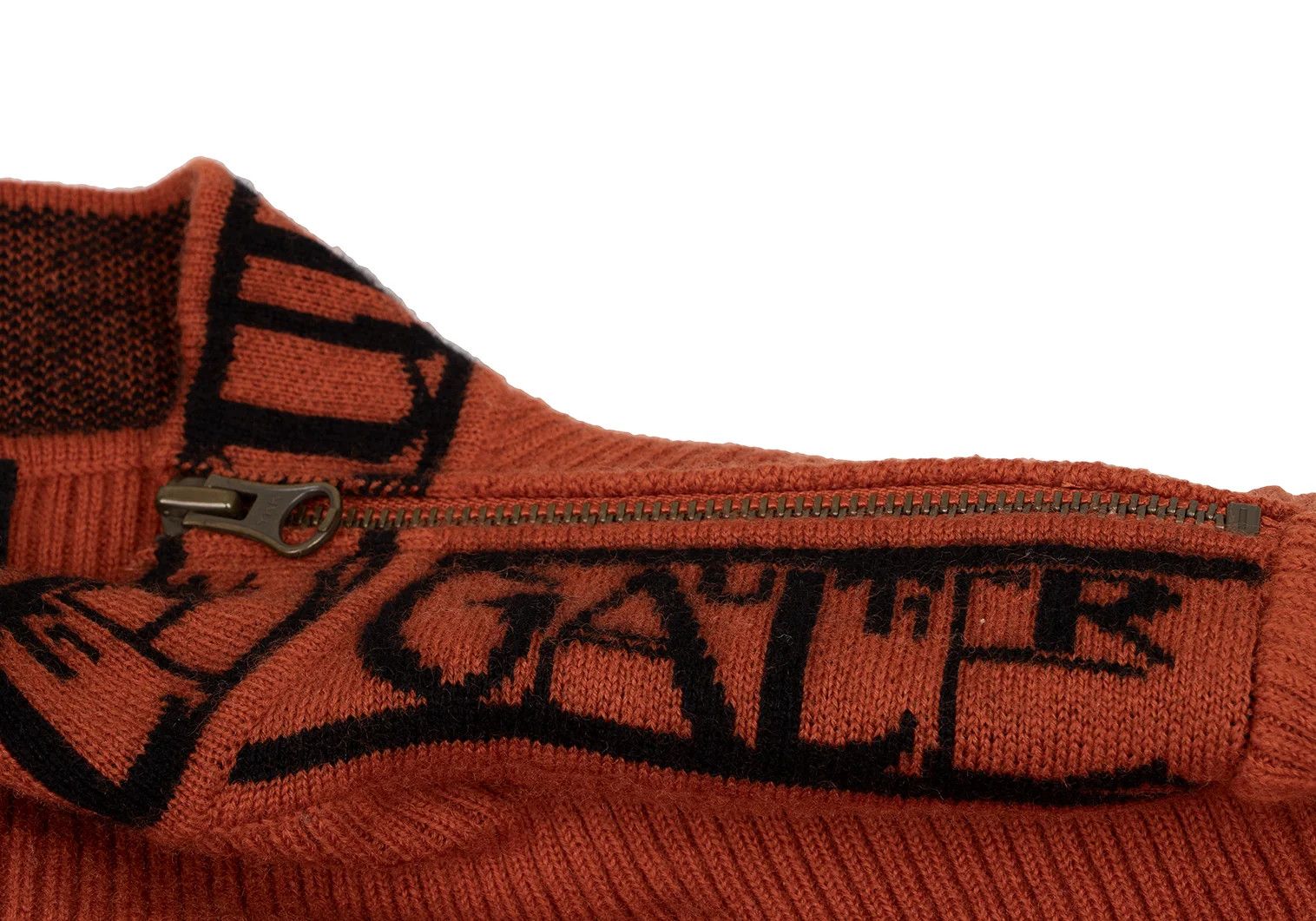 Jean Paul Gaultier Ribbed Knit Sweater with Logo Piping in Orange and Black Size US M / EU 48-50 / 2 - 5 Thumbnail