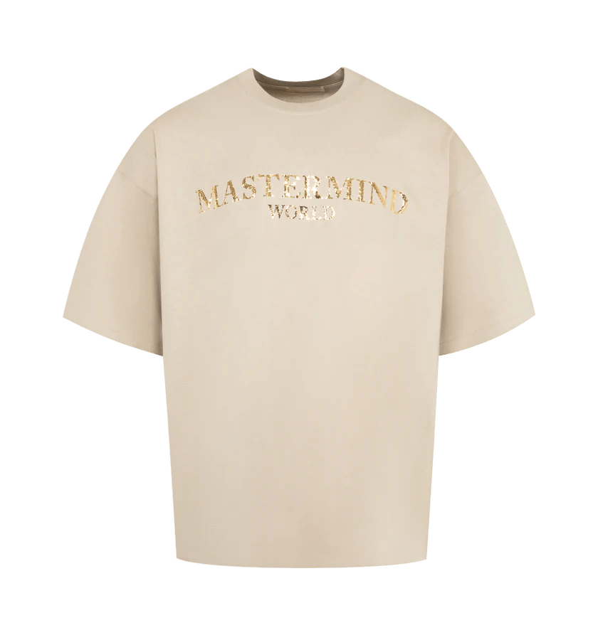 Mastermind Japan o1h1sh11225 Mirror Logo Tee in Beige Size US M / EU 48-50 / 2 - 1 Thumbnail