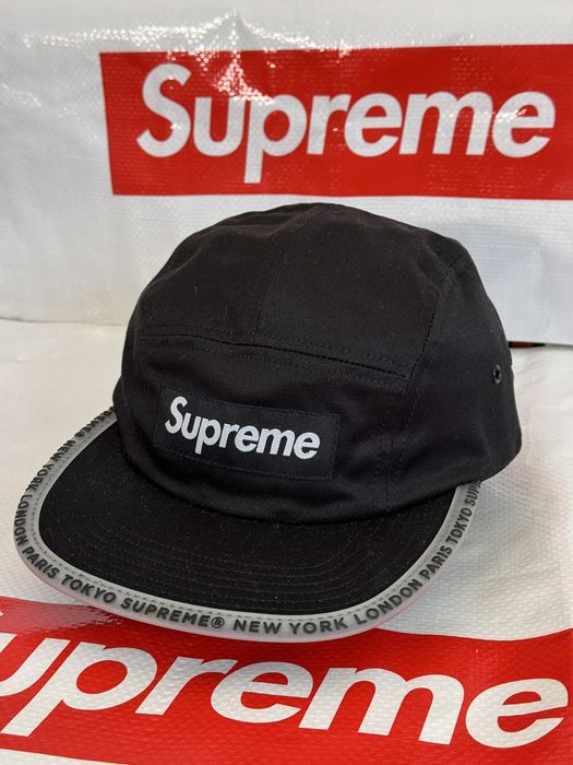 Supreme Supreme Worldwide Visor Tape Camp Cap Black hat | Grailed