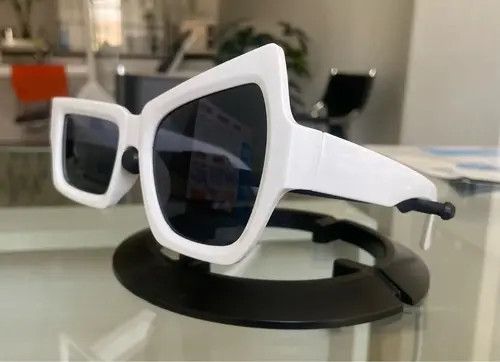 Electric Visual × Japanese Brand Y2K Asymmetric Sunglasses (White) Size ONE SIZE - 2 Thumbnail