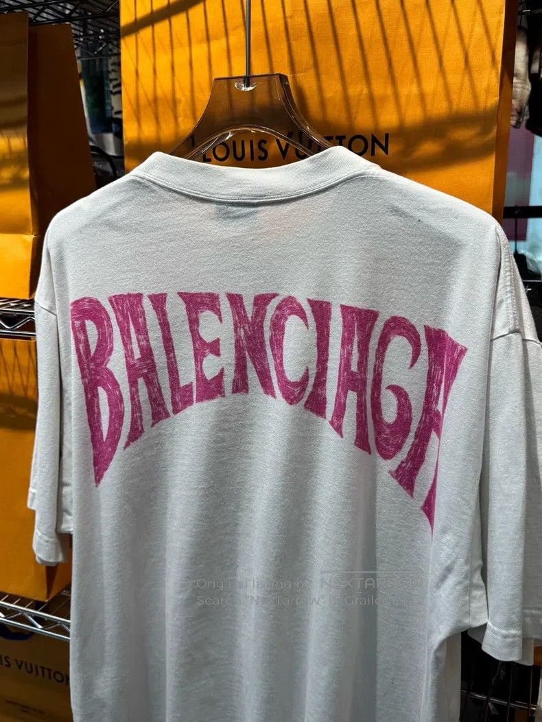 Balenciaga Balenciaga White Bat Logo Short-Sleeve T-Shirt Size US M / EU 48-50 / 2 - 4 Thumbnail
