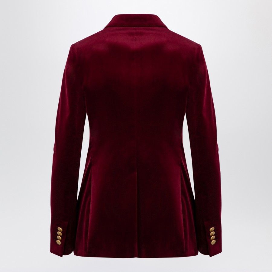 Tagliatore o1d2blof1024 Double-Breasted Jacket In Red Velvet Size S / US 4 / IT 40 - 2 Thumbnail