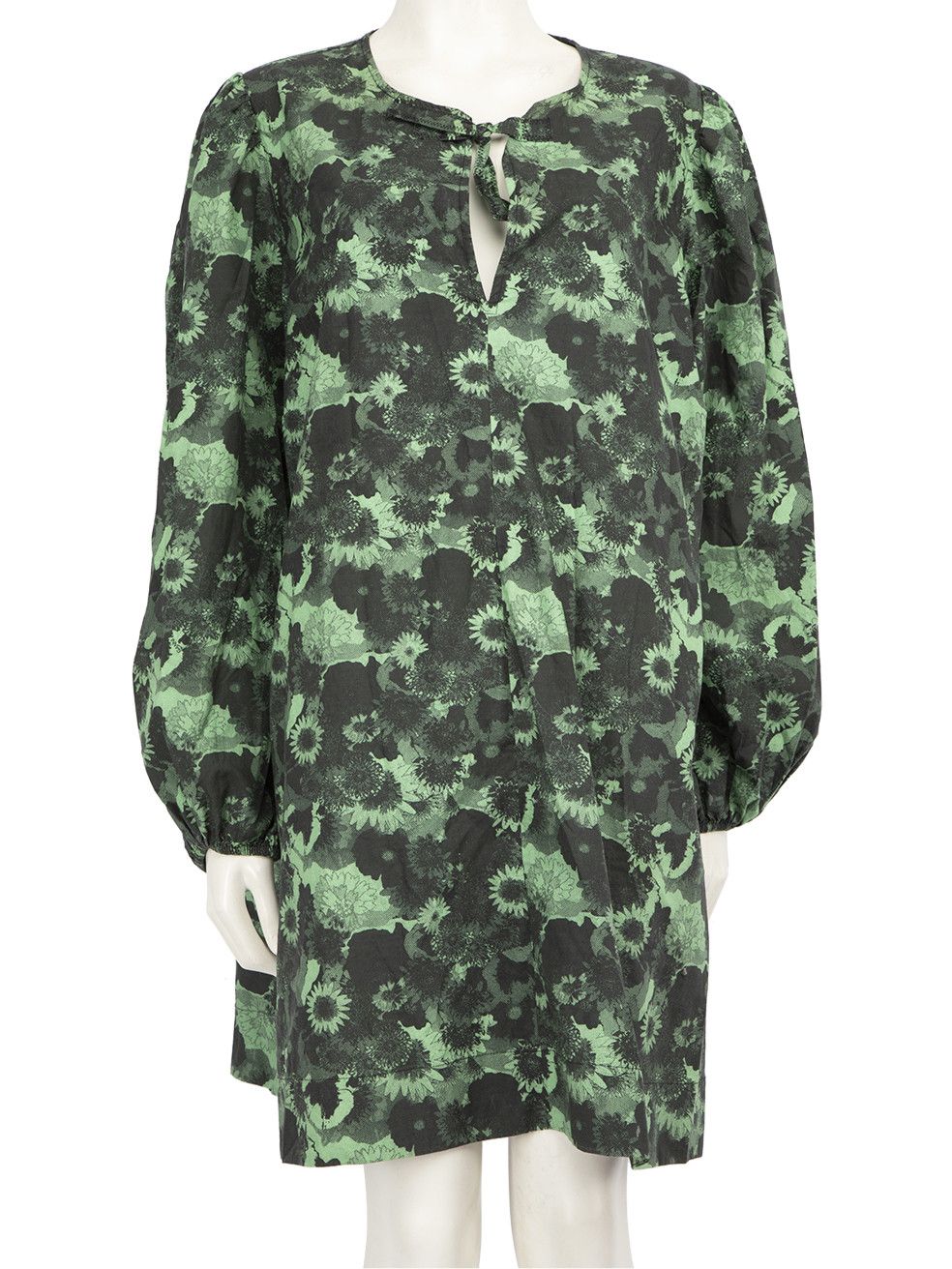 Ganni Green Floral Print Knee-length Dress Size XXL / US 16-18 / IT 52-54 - 1 Thumbnail