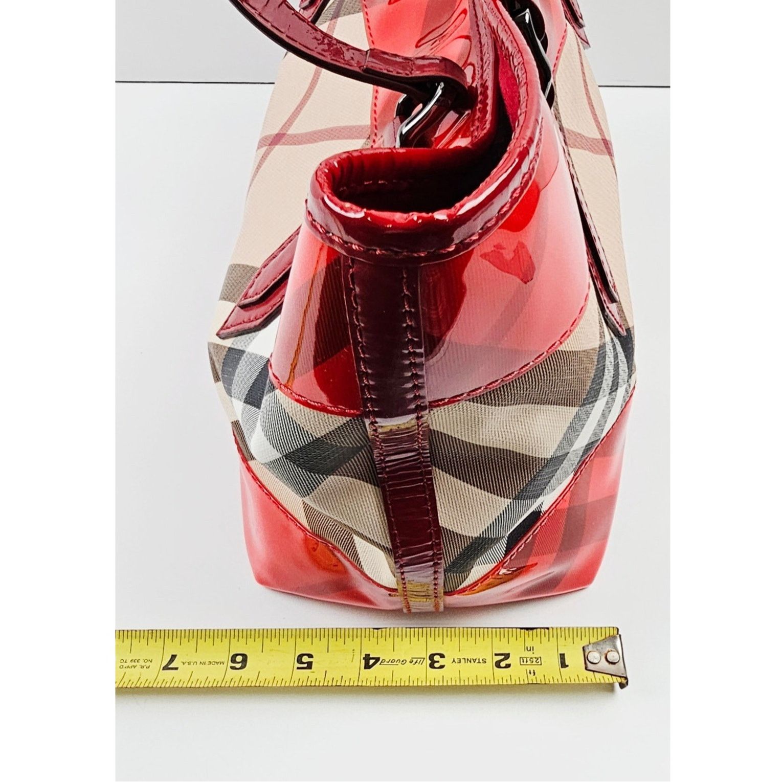 Burberry Burberry Red Nova Check Coated Canvas/Vinyl Tote Size ONE SIZE - 8 Thumbnail