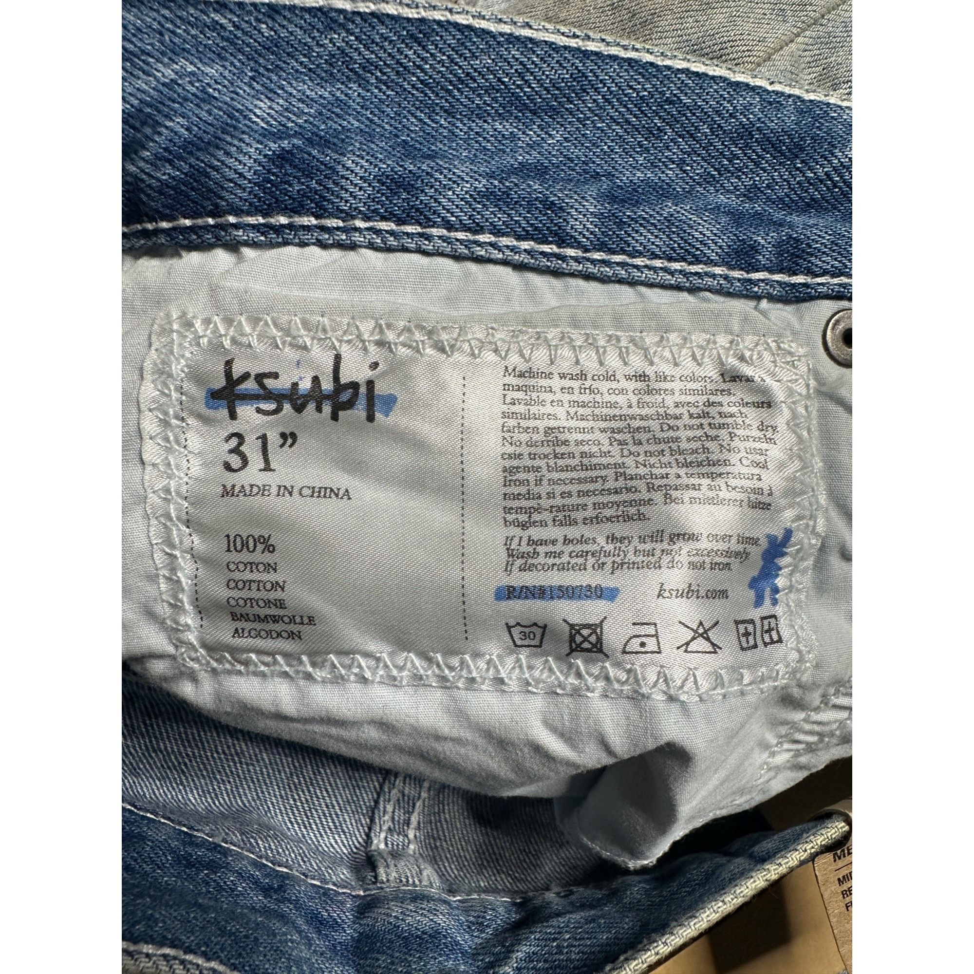 Ksubi Custom Embellished Distressed Paint Stained dyed treated Ksu Size US 31 - 9 Thumbnail
