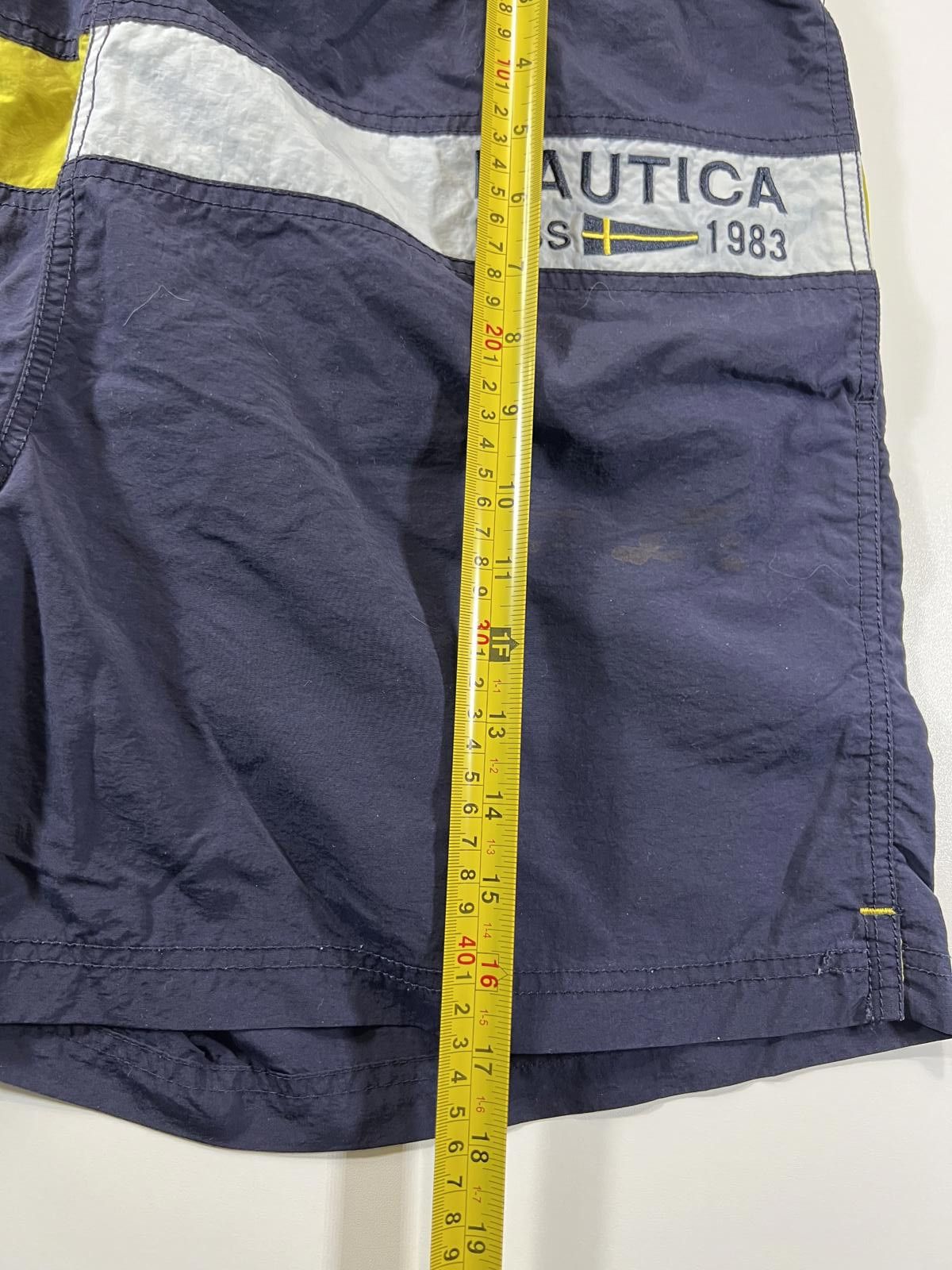 Nautica Nautica Men's Navy Swim Shorts with Yellow and White Accents Size US 34 / EU 50 - 6 Thumbnail