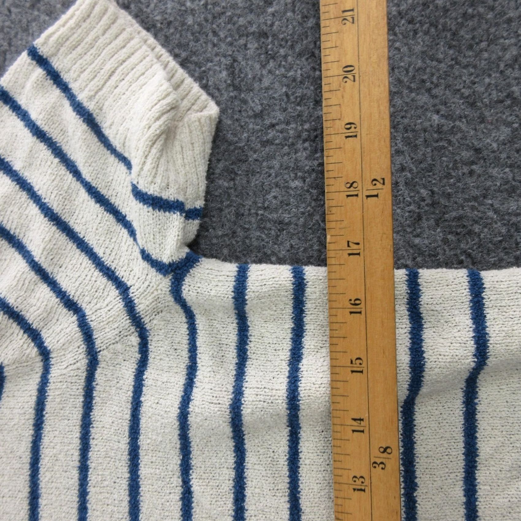 Alex Mill Alex Mill Sweater Womens S White Cotton Nylon Crewneck Striped Knit Pullover Size S / US 4 / IT 40 - 3 Thumbnail