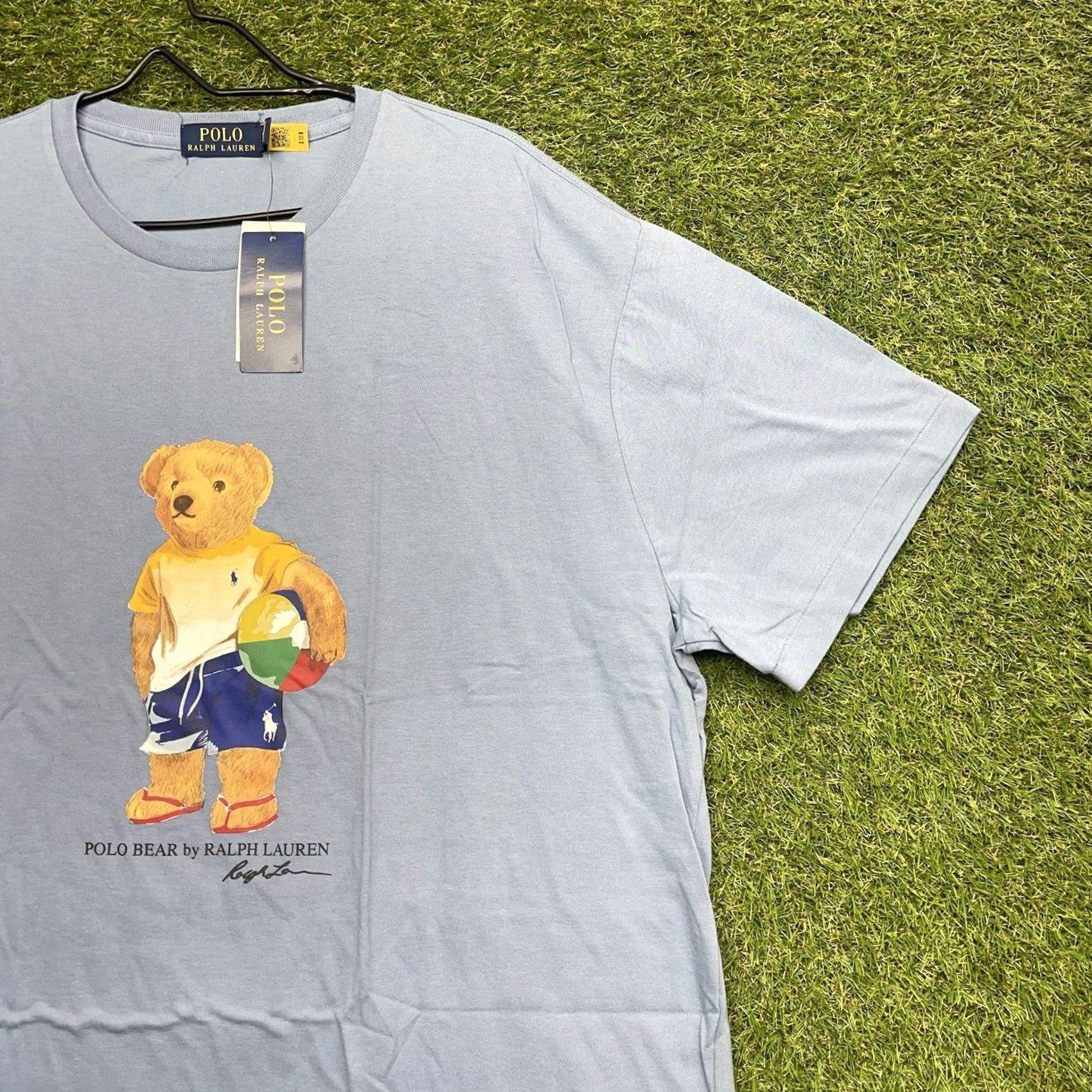 Polo Ralph Lauren Polo Ralph Lauren Polo Bear Shirt Mens 1XB Big & Tall Blue Beach Ball Surfing NWT T-Shirt Graphic Print Cotton Crew Neck Short Sleeve Beach 90s Mens Size US XL / EU 56 / 4 - 3 Thumbnail