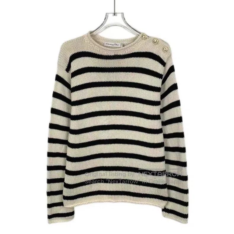 Dior Dior Colour-matched striped cotton round-neck long-sleeved Size XS / US 0-2 / IT 36-38 - 1 Thumbnail