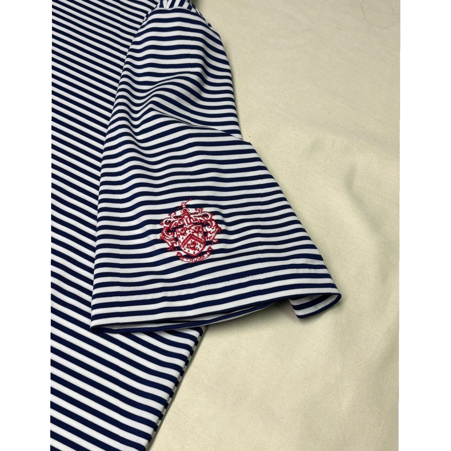 RLX Ralph Lauren RLX Ralph Lauren Polo Shirt XL Blue Striped 4-Button Crest Embroidered Logo Golf Performance Jersey Shirt Mens Size US XL / EU 56 / 4 - 2 Thumbnail