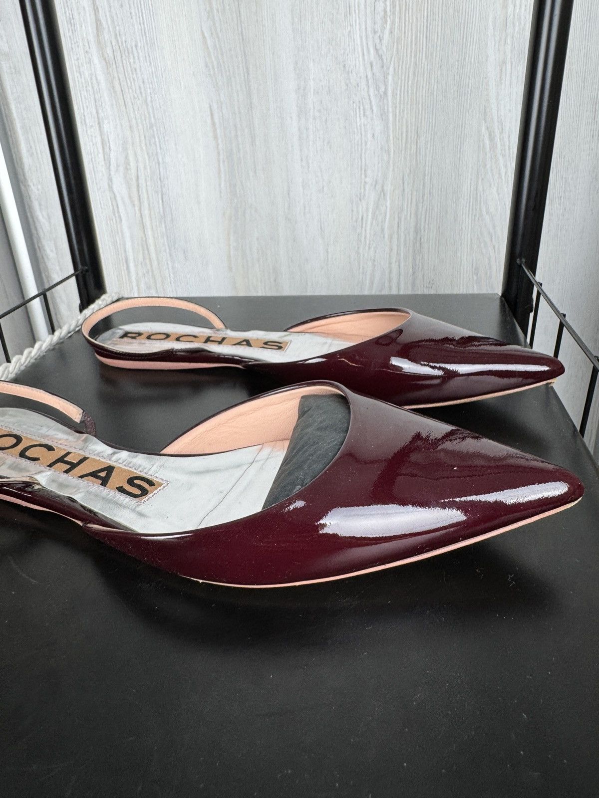 Rochas Rochas patent leather burgundy flats ballets mules w box Size US 8.5 / IT 38.5 - 7 Thumbnail