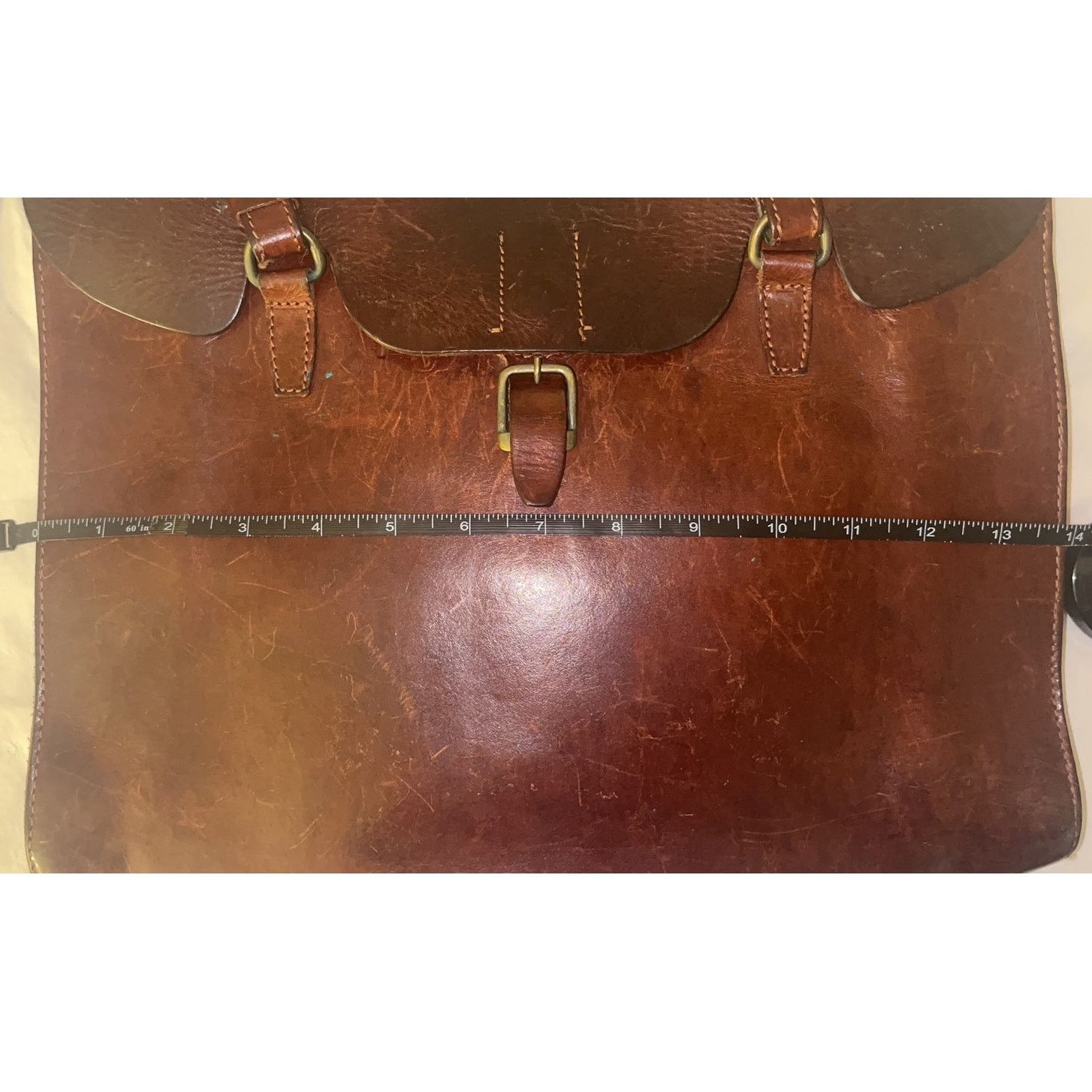 Other Vintage Handmade, Brown Leather Shoulder Bag Flap Closure Size ONE SIZE - 11 Thumbnail
