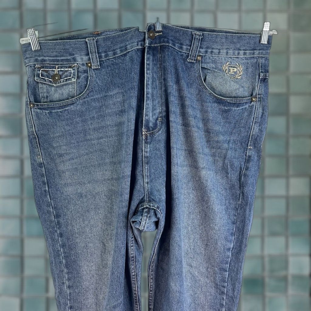 Phat Farm Phat Classic Denim Jeans 5-Pocket Design Blue Distressed Mens Size 44 X32 Regular Waist 46in Phat Farm Wide-Leg High Rise Relaxed Jeans Size US 44 / EU 60 - 1 Thumbnail