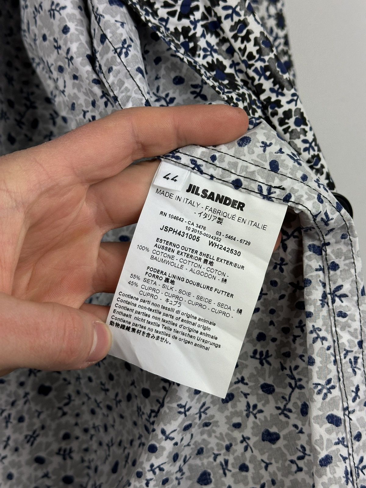 Jil Sander × Vintage Jil Sander Floral Print Trench Coat Jacket Size L / US 10 / IT 46 - 17 Thumbnail