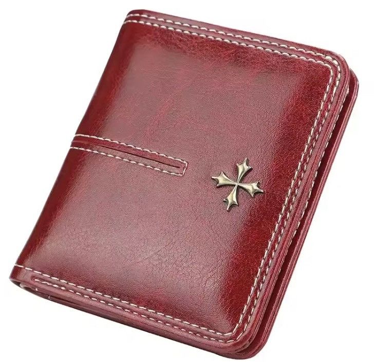 Japanese Brand PU Leather Cross Wallet (burgundy) Size ONE SIZE - 7 Thumbnail