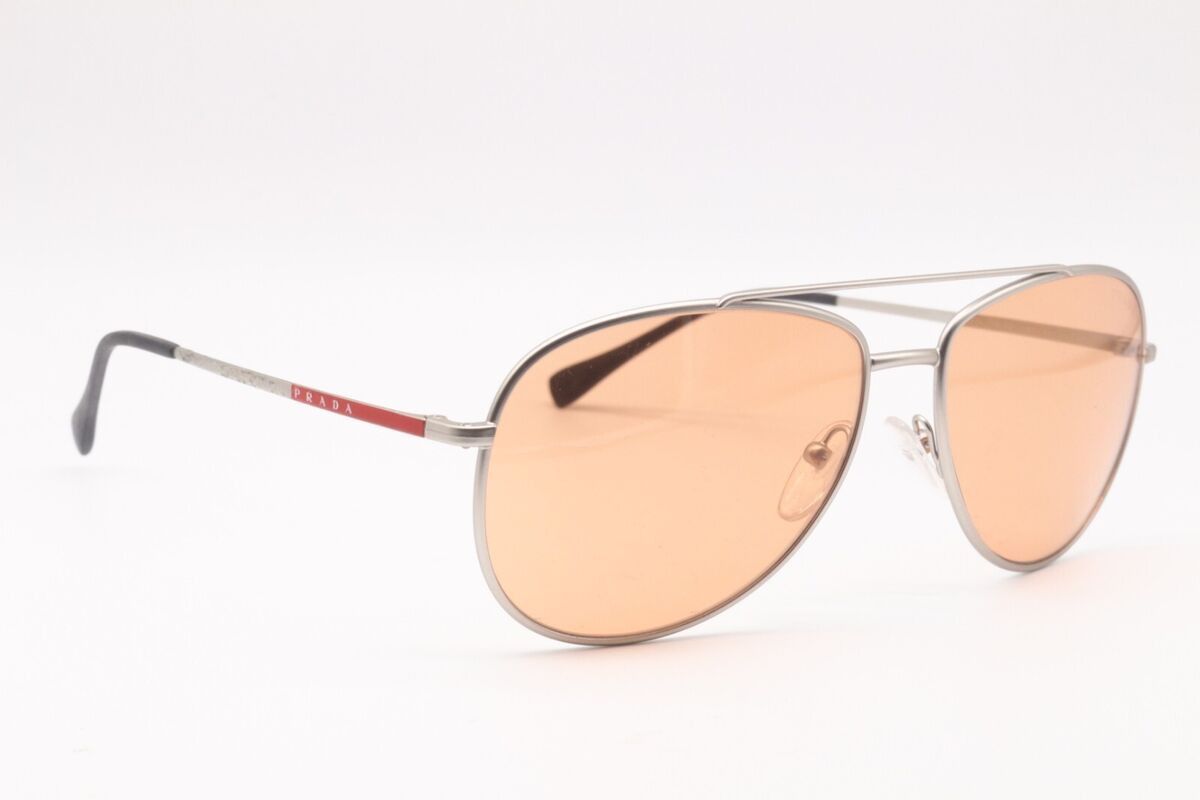 Prada PRADA SPORT SPS 55U QFP-291 SILVER/ORANGE LENS SUNGLASSES Size ONE SIZE - 1 Thumbnail