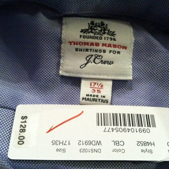 J.Crew J.CREW THOMAS MASON MENS NEW COTTON DRESS SHIRT 17.5/35 Size US XL / EU 56 / 4 - 11 Thumbnail