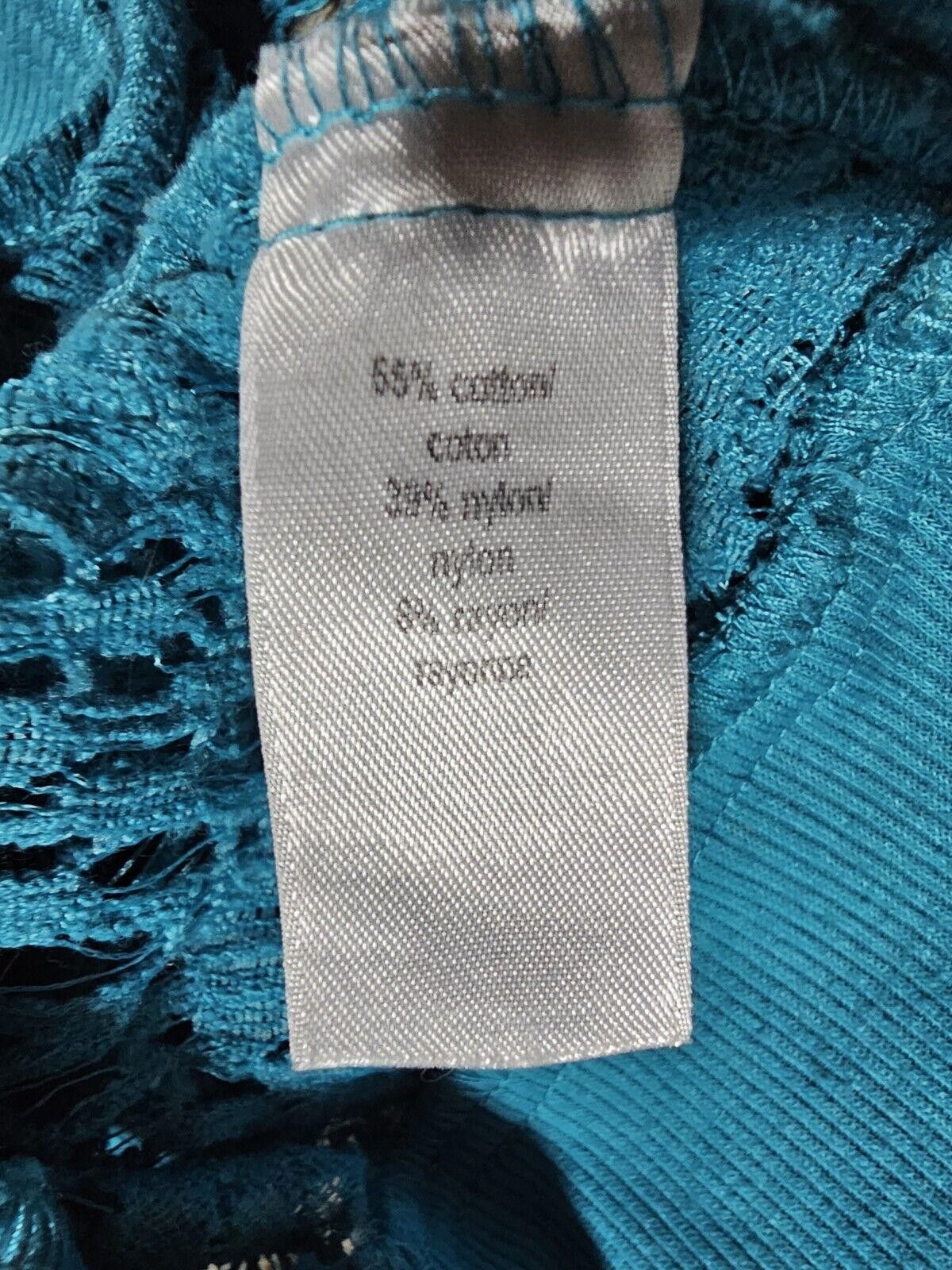 Designer Maurices Top Women Small Aqua Blue Open Knit Slit Sleeveless Size S / US 4 / IT 40 - 6 Thumbnail
