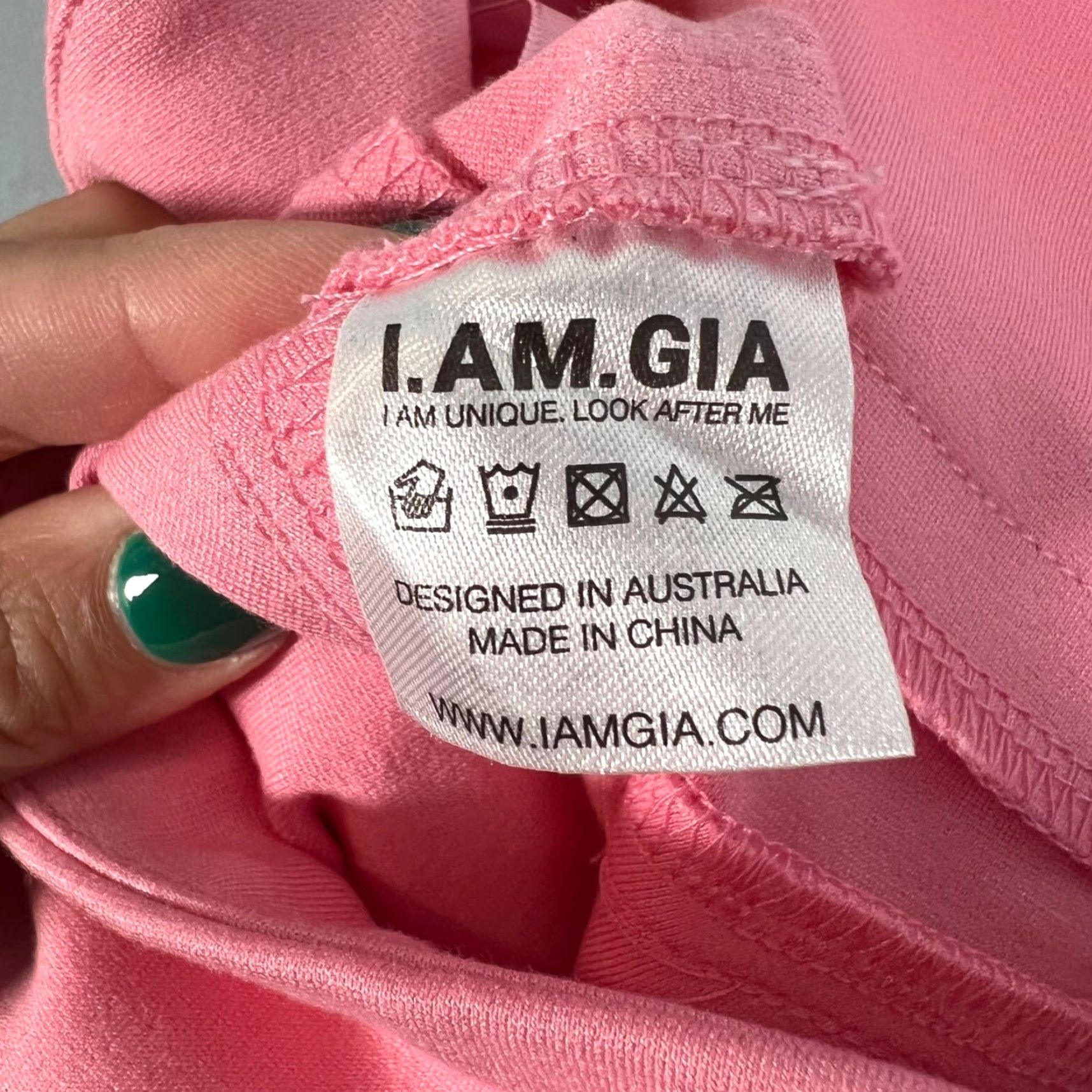 I.AM.GIA I.AM.GIA Pink High-Waisted Straight-Leg Pants Womens M Pink Size 28" / US 6 / IT 42 - 3 Thumbnail