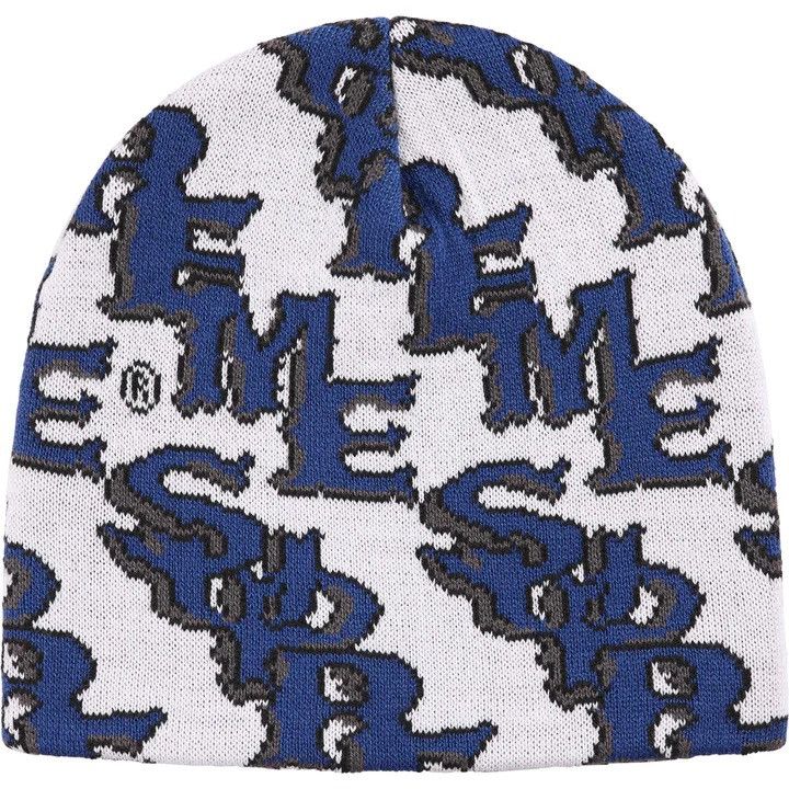 Supreme Supreme SS26 Slanted Gothic Outline Graphic Beanie White Size ONE SIZE - 1 Preview