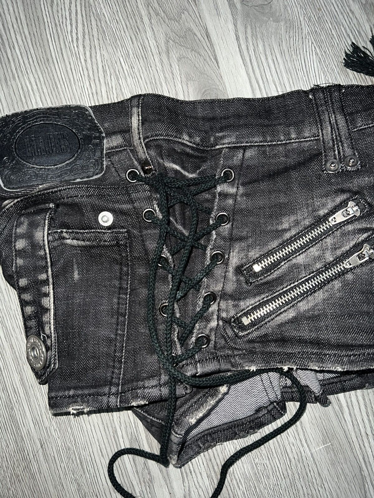 Japanese Brand D.i.a gyaru black denim short 🖤🦋 Size 24" / US 00 / IT 34 - 20 Thumbnail
