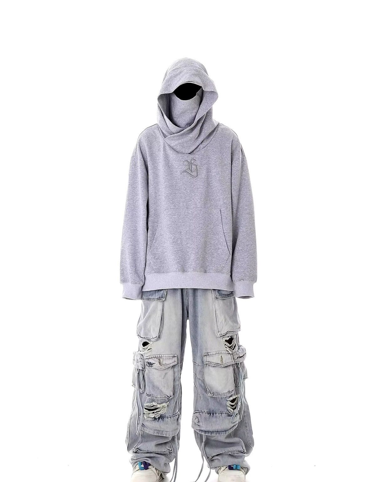 Other Street Hip Hop Grunge Ripped Wide Leg Jeans Pants Size US 32 / EU 48 - 7 Thumbnail