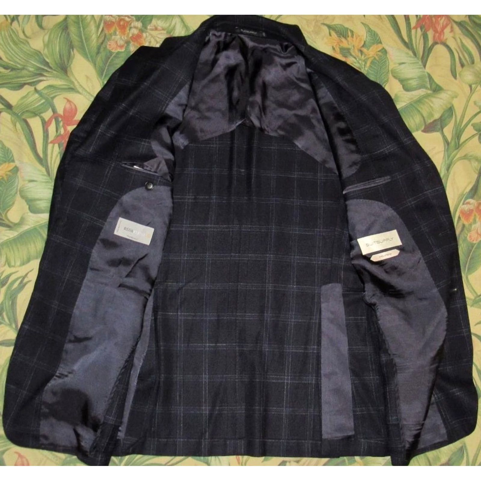 Suitsupply Suitsupply Blazer Navy Plaid Havana Jetted Wool Silk Linen Unstructured 40 Long Blazer Mens Size 40R - 4 Thumbnail