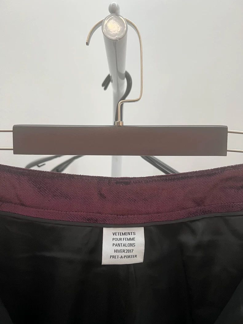 Vetements Vetements SizeXS 16Fw Velvet Maroon Velvet Flared Trousers Size US 30 / EU 46 - 3 Thumbnail