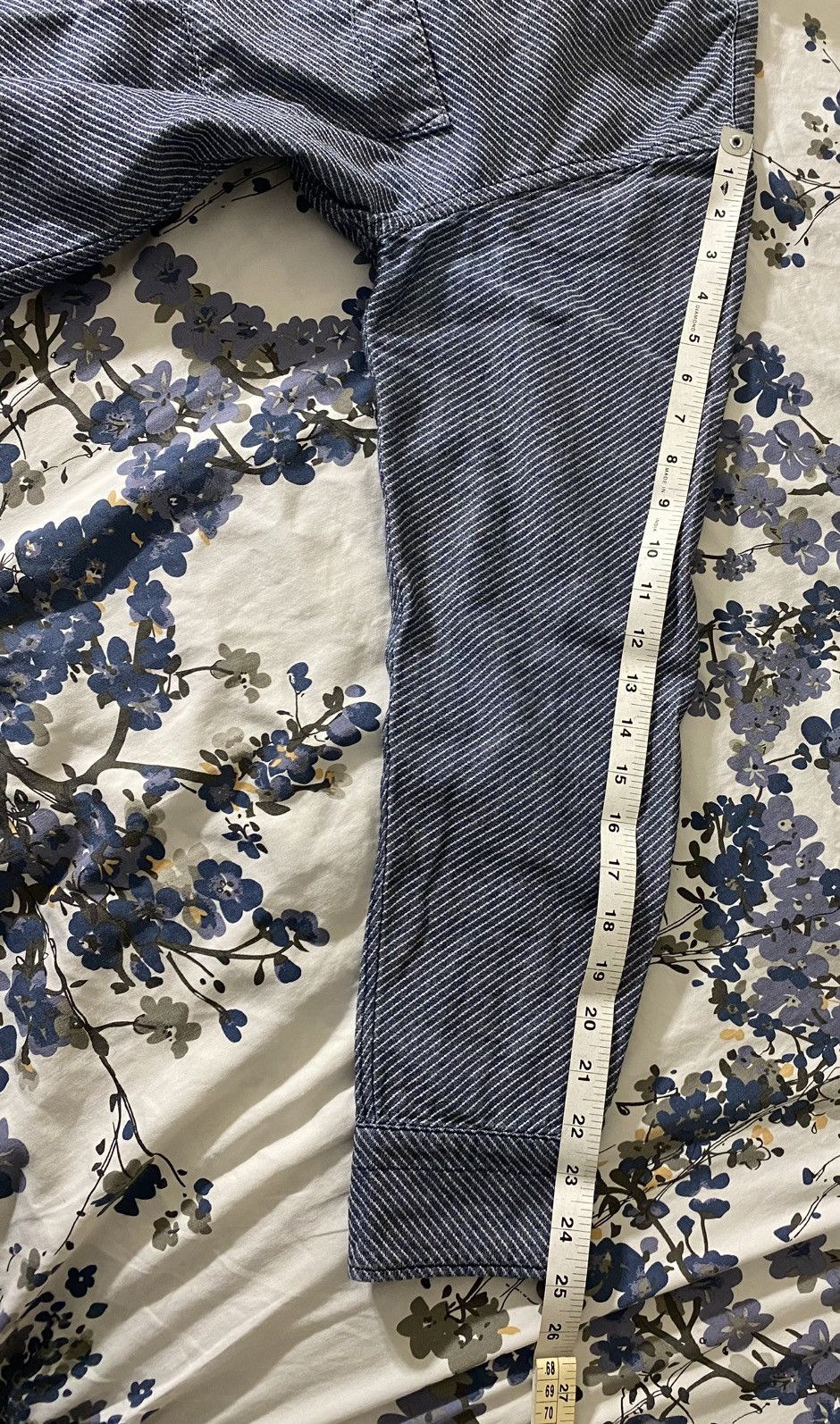 Momotaro Jeans Momotaro indigo dobby stripe work shirt Size US L / EU 52-54 / 3 - 8 Thumbnail