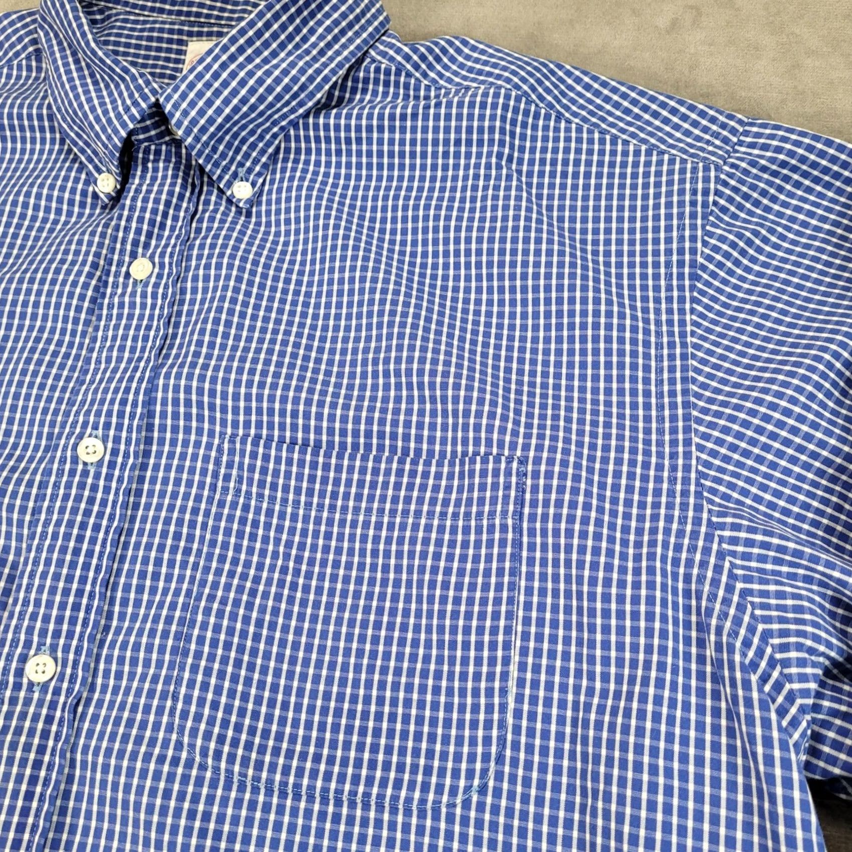 Brooks Brothers Brooks Brothers Button Down Shirt Long Sleeve Plaid Checkered Mens 17 USA Blue Y2K Size US XL / EU 56 / 4 - 4 Thumbnail