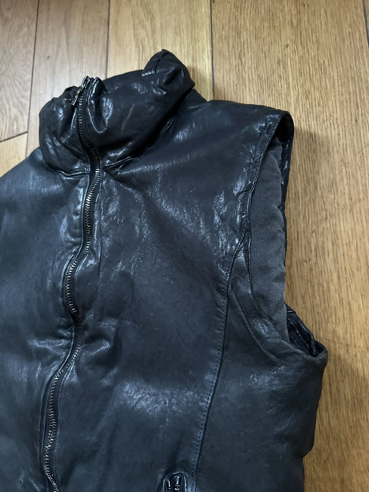 Isamu Katayama Backlash Metallic Navy Leather Down Vest JP 2 Fits US S Size US S / EU 44-46 / 1 - 5 Thumbnail