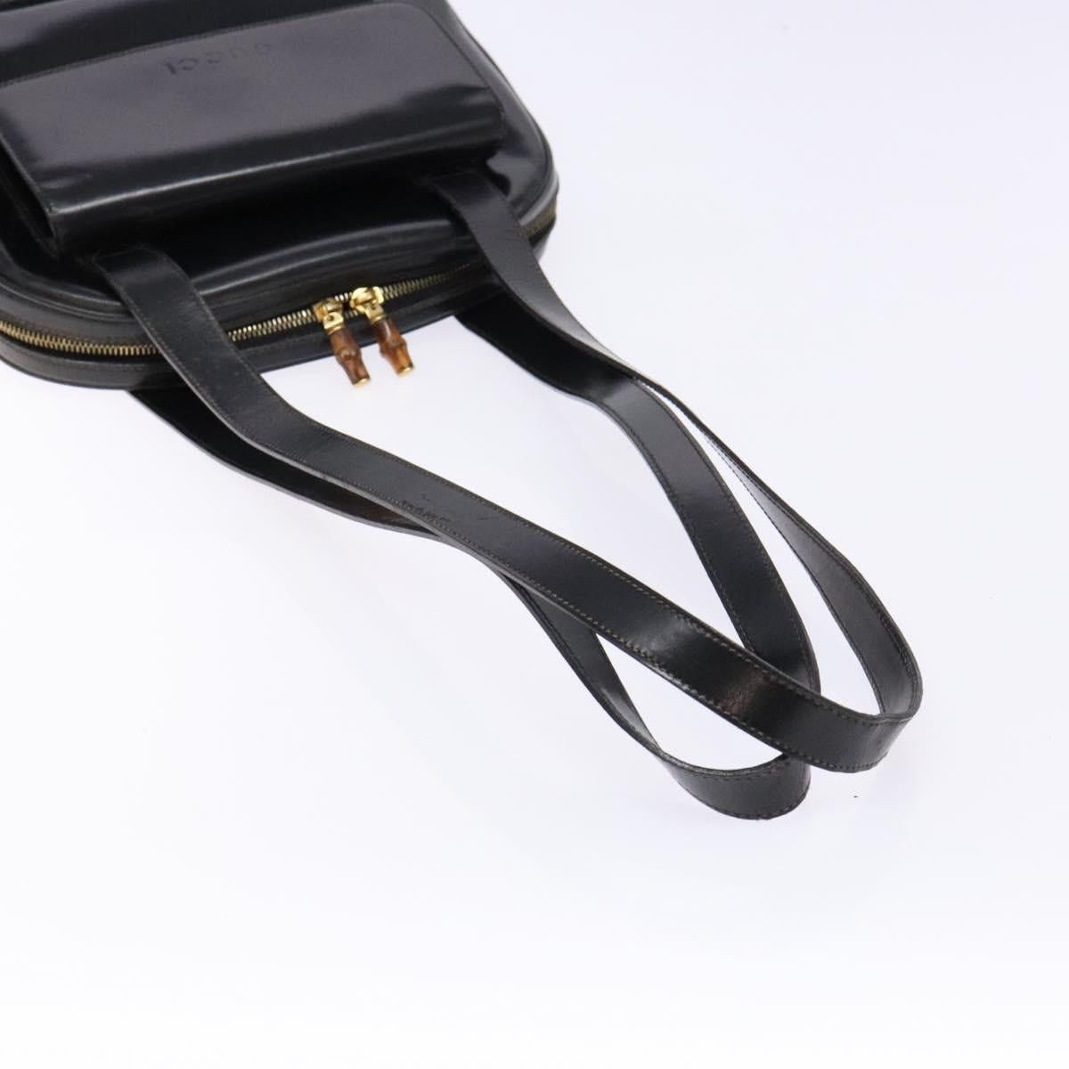 Gucci GUCCI Bamboo Shoulder Bag Patent Leather Black Gold Size ONE SIZE - 7 Thumbnail