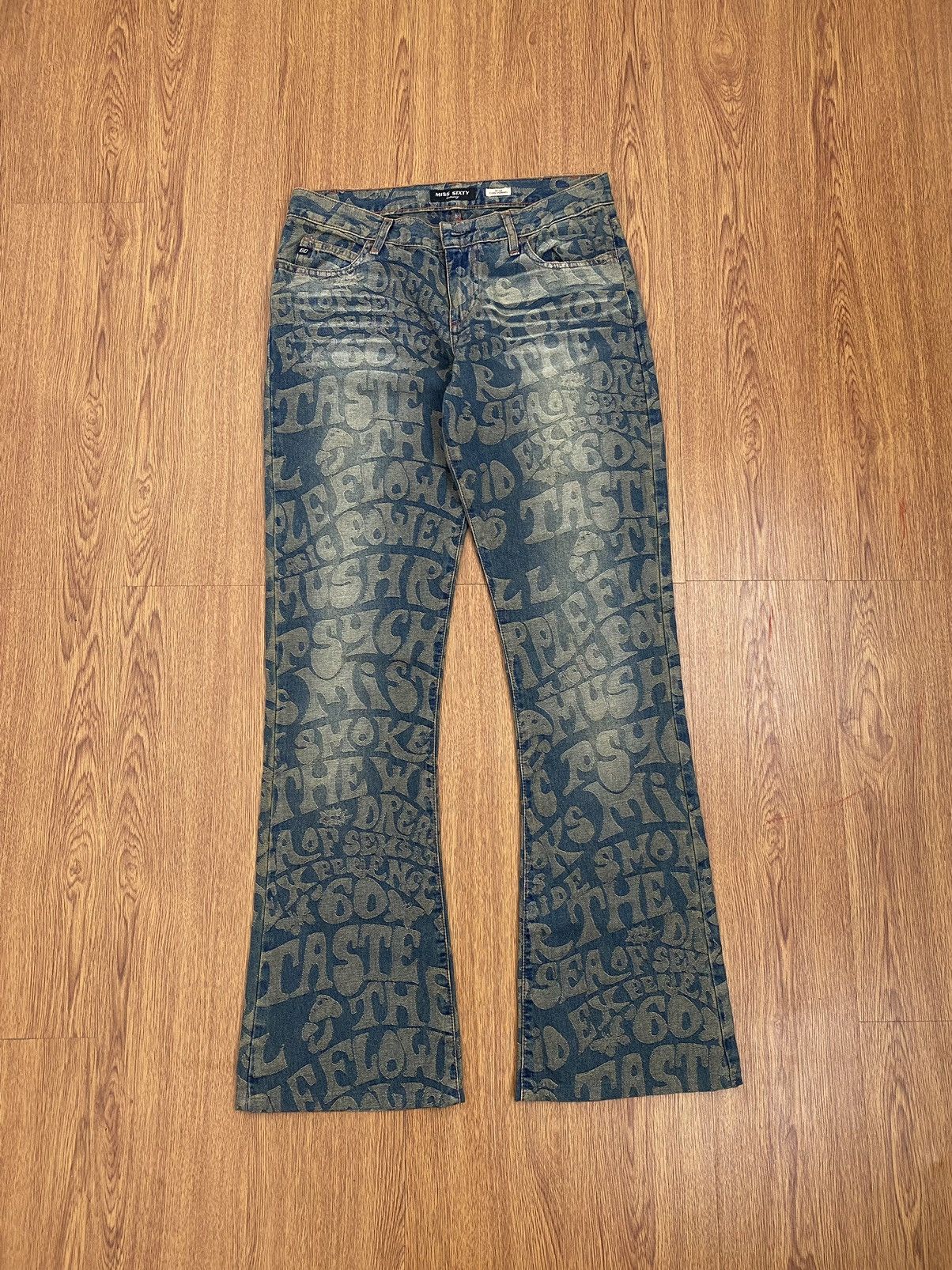 Hysteric Glamour Miss sixty all over print flare jeans Size US 30 / EU 46 - 3 Thumbnail
