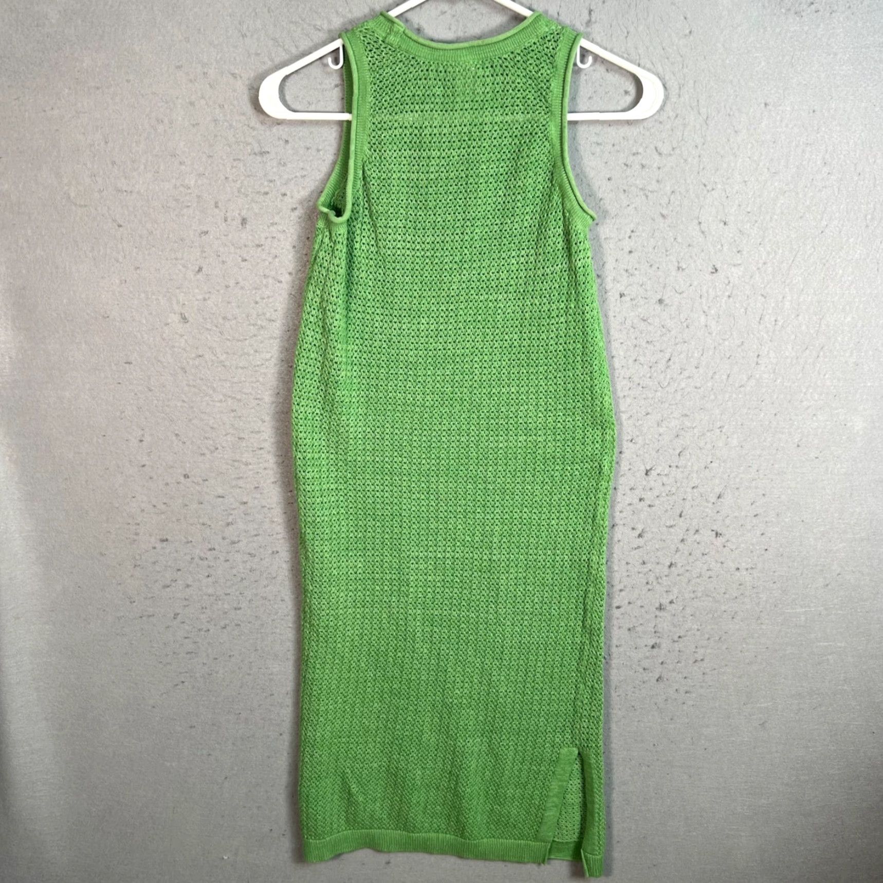 Pact Womens Small Green Knit Sleeveless Midi Dress Organic Cotton & Linen  Blend Dress
