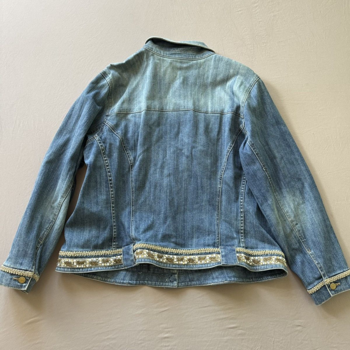 I.N.C Vintage INC International Concepts Embellished Denim Jacket Size XXL / US 16-18 / IT 52-54 - 2 Thumbnail