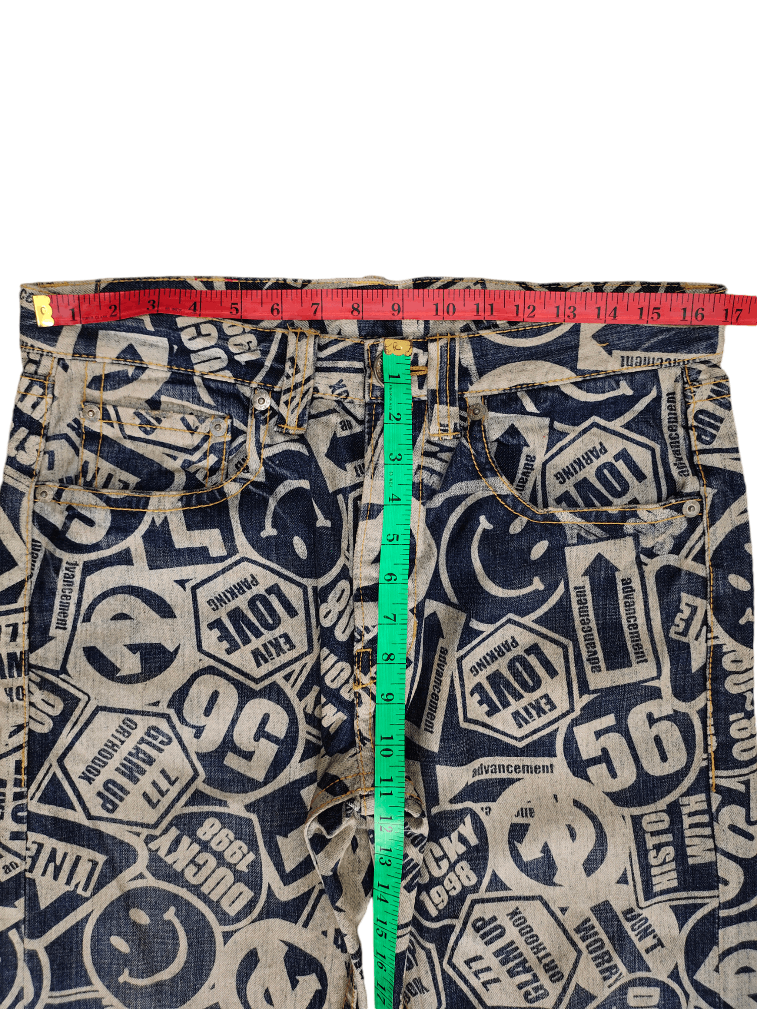 Hysteric Glamour × Undercover Japanese Co & Lu Full Print Hysteric Glamour Style Jeans Size US 33 - 8 Thumbnail