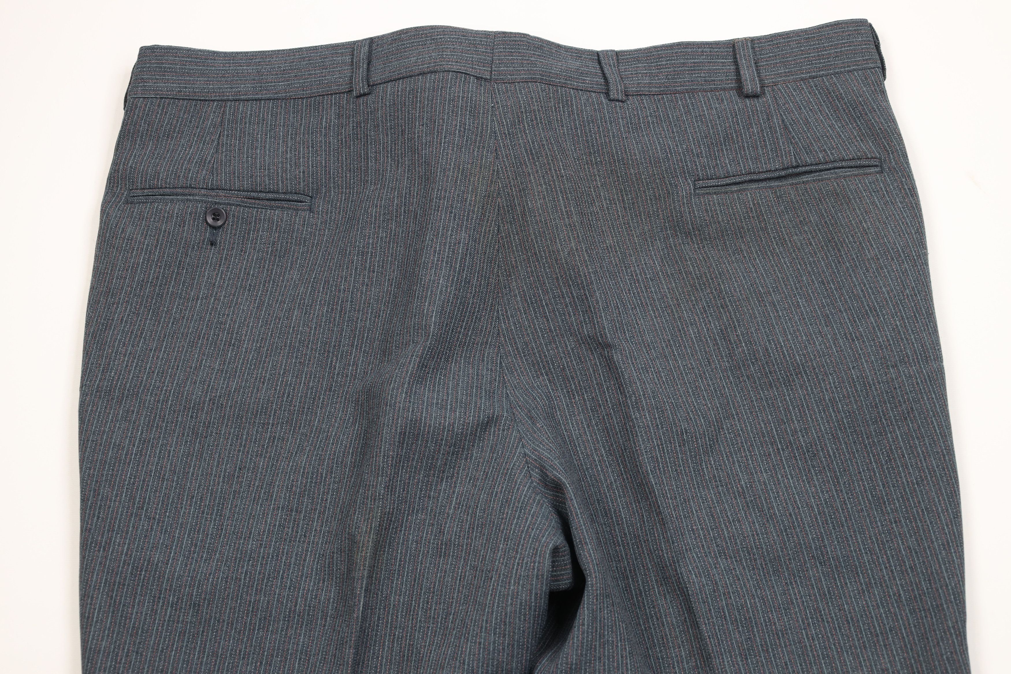Vintage Vintage 70s Streetwear Pinstriped Knit Wide Leg Chino Pants Size US 42 / EU 58 - 8 Thumbnail