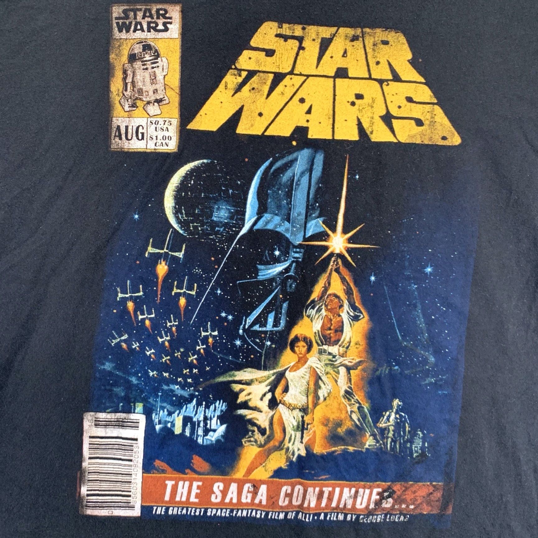 Star Wars Star Wars Comic Book Art T-Shirt Unisex Adult Large Black Graphic Print Vader Luke Leia Size US L / EU 52-54 / 3 - 2 Thumbnail