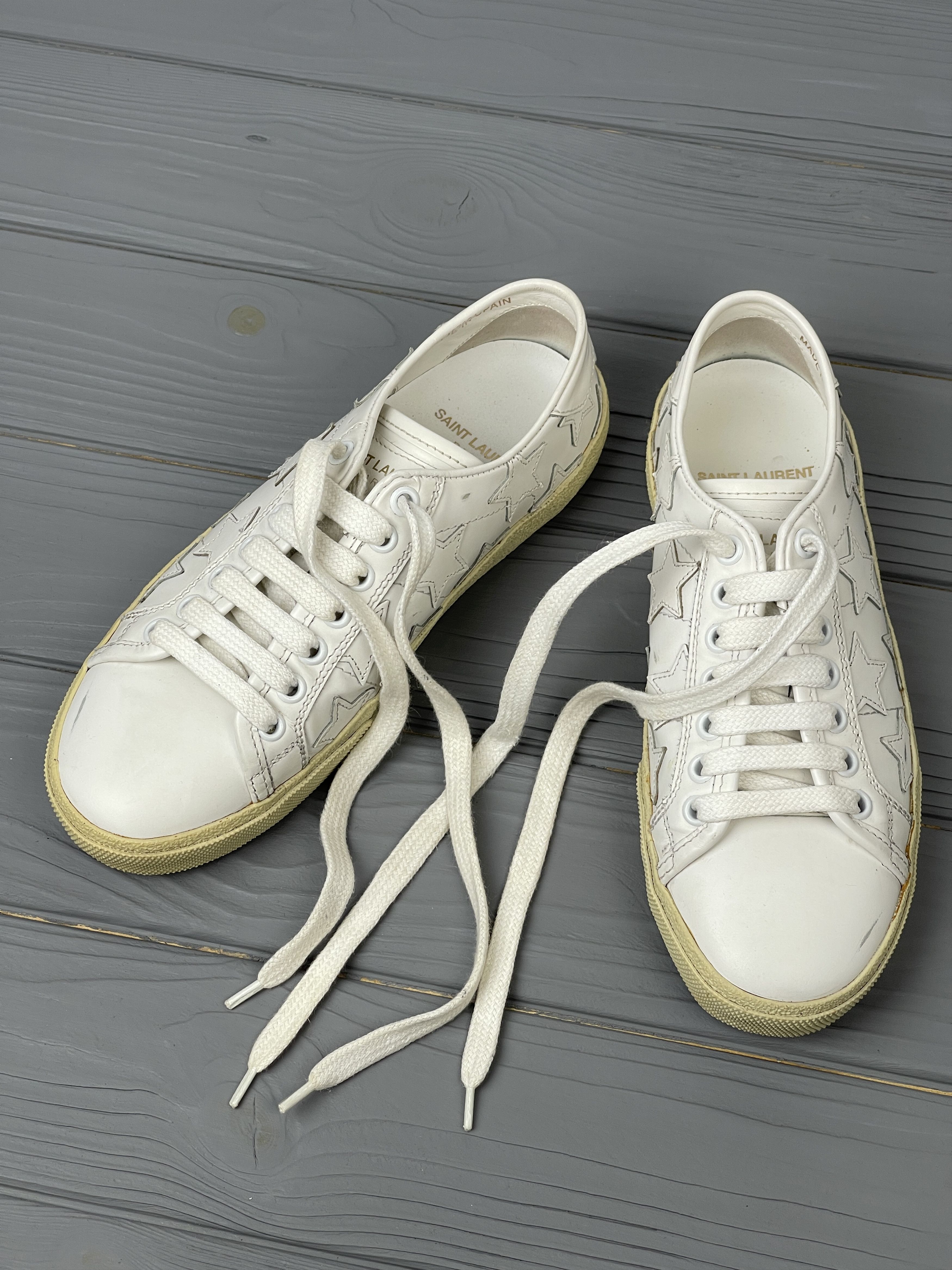 Saint Laurent Paris Saint Laurent Leather Court Stars Sneakers Size US 4.5 / IT 34.5 - 6 Thumbnail