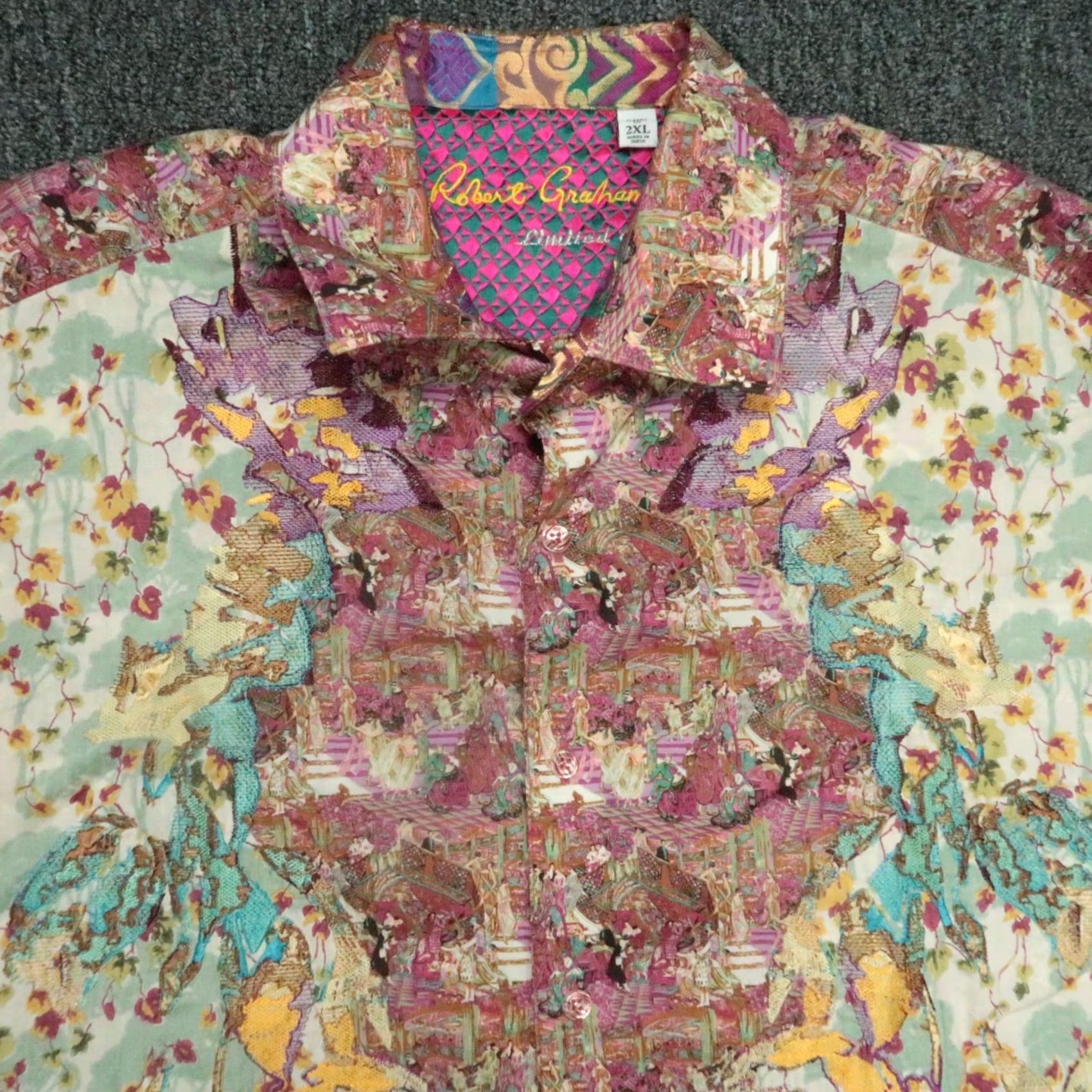 Robert Graham VINTAGE Robert Graham Shirt Mens 2XL Purple Limit ed Edition Party Flip Cuff 11/535 Button-Up Long Sleeve Collar Womens? Size US XXL / EU 58 / 5 - 2 Thumbnail