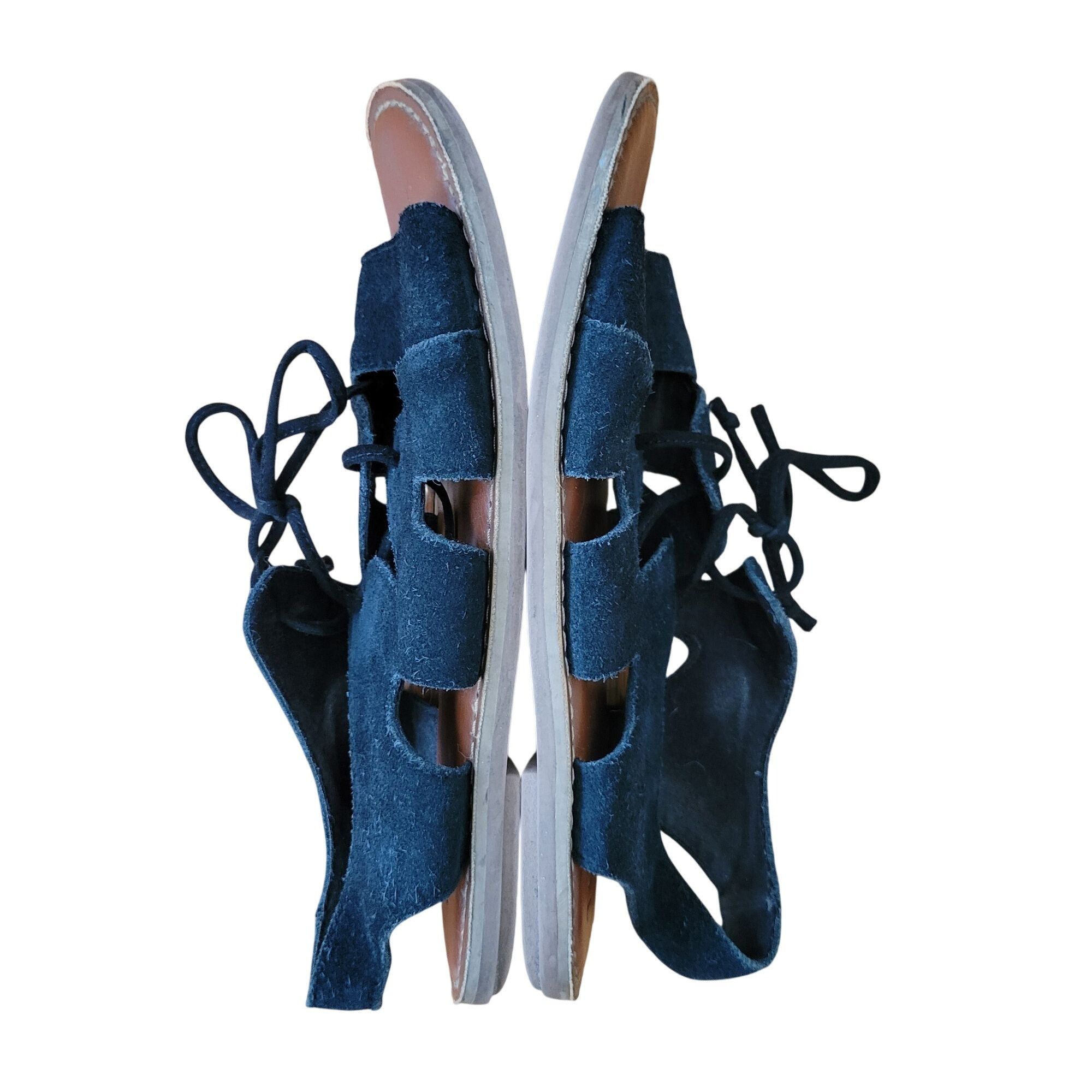 Toms Toms Black Suede Leather Lace Up Gladiator Sandals 7.5 CALIP Size US 7.5 / IT 37.5 - 5 Thumbnail