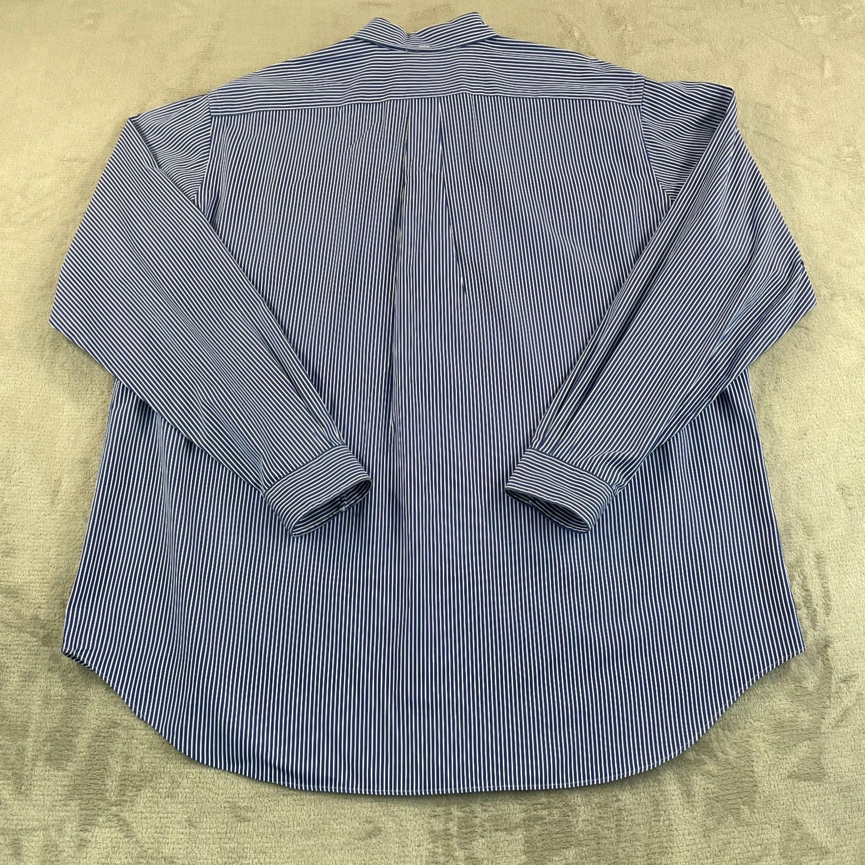 Polo Ralph Lauren Polo Ralph Lauren Shirt Men 2XLT Blue Striped Classic Oxford Button-Up Short Sleeve Dress Shirt Size US XXL / EU 58 / 5 - 4 Thumbnail