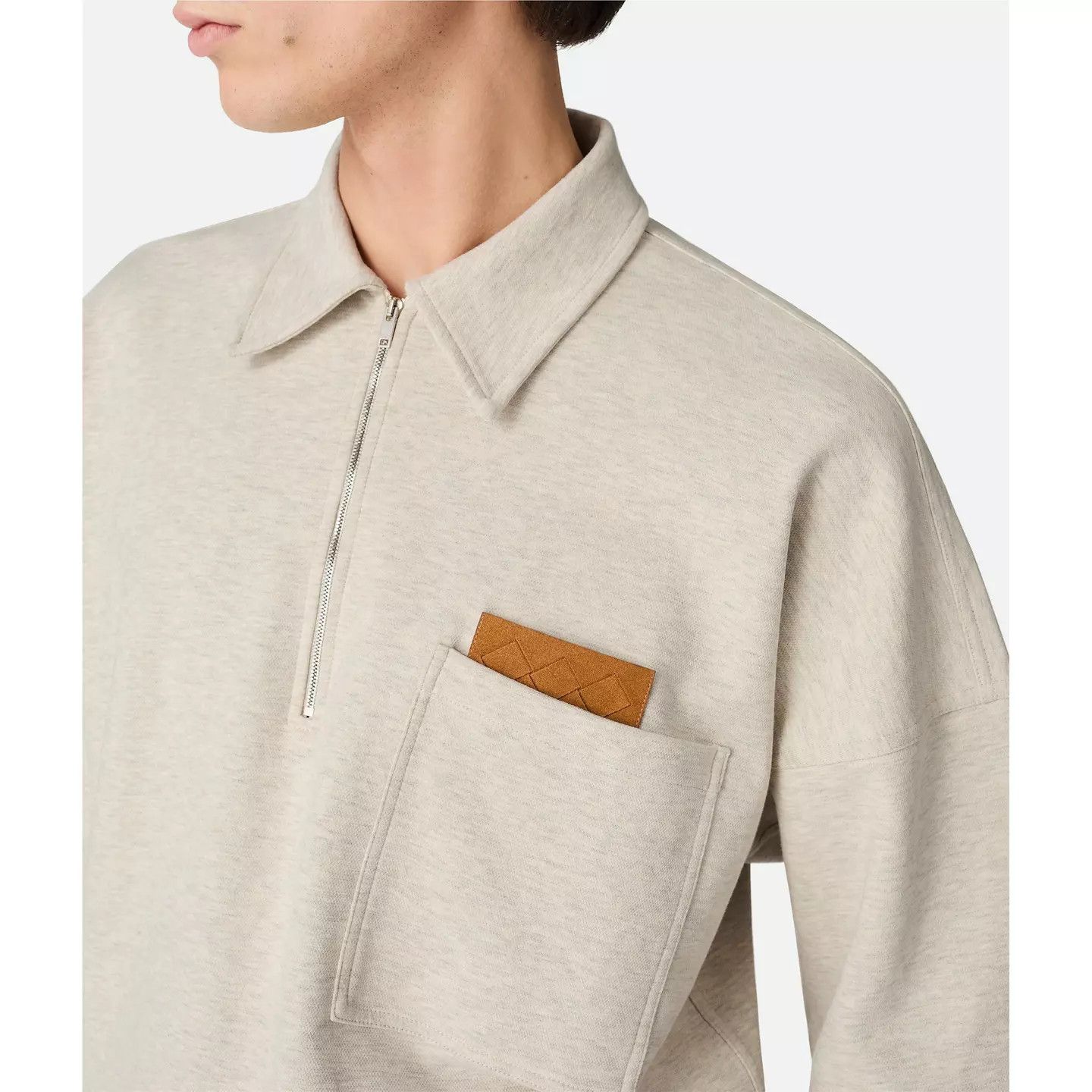Bottega Veneta o1g2r1mq0426 Melange Polo Shirt in Grey Size US M / EU 48-50 / 2 - 4 Thumbnail