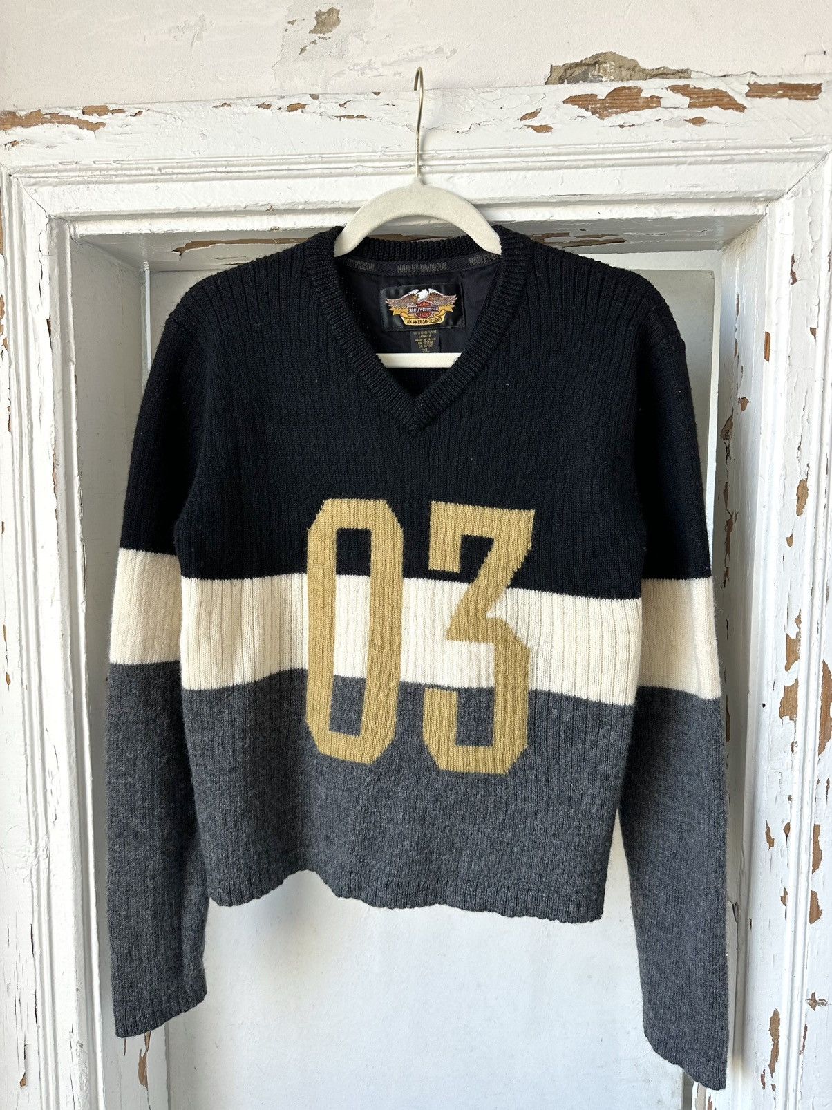 Harley Davidson × Vintage Vintage Harley Davidson Wool Made in Japan Sweater Size XL / US 12-14 / IT 48-50 - 1 Thumbnail