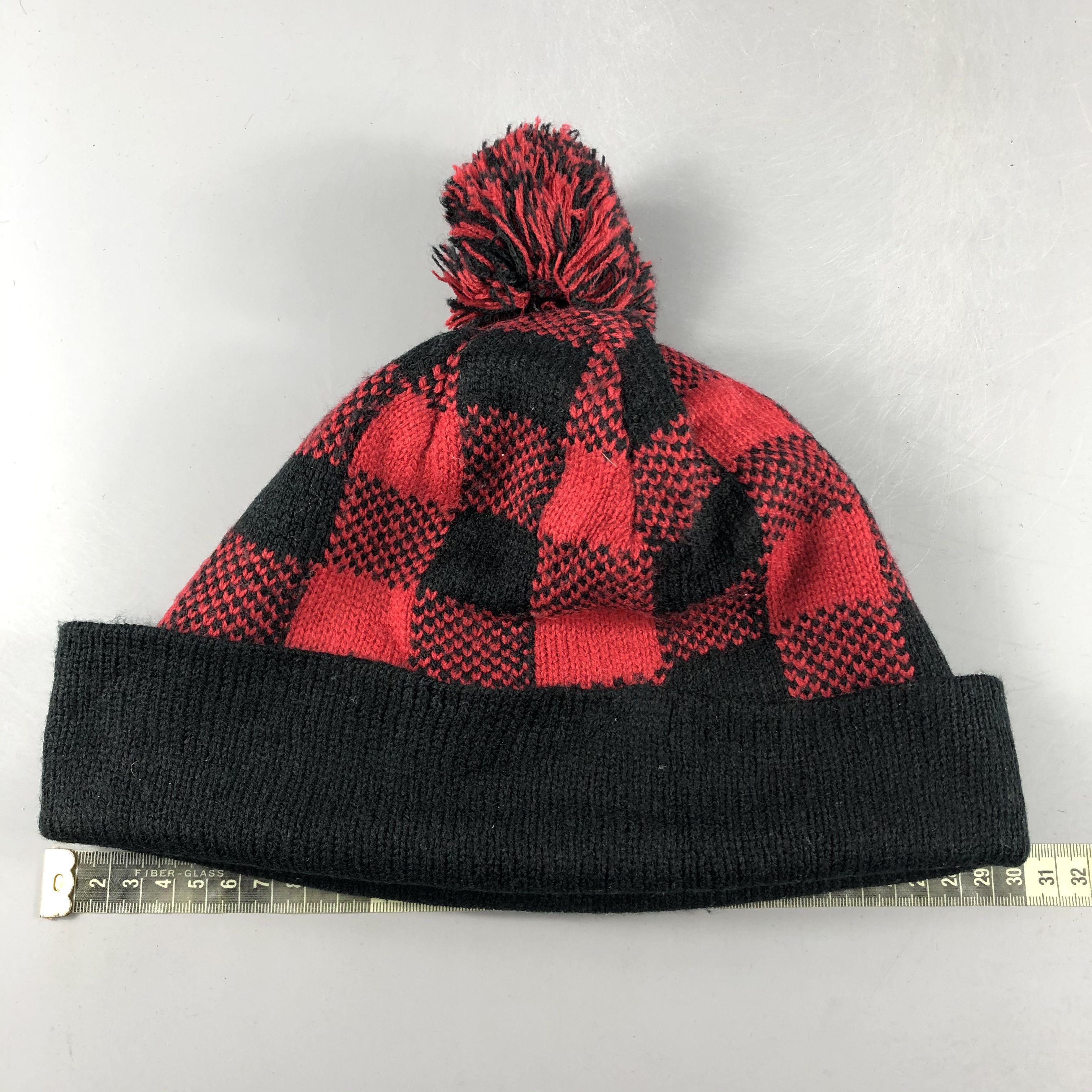 Edwin × Vintage Edwin Checker Bobble Beanie Snow Hat Snow Cap -D305 Size ONE SIZE - 3 Thumbnail