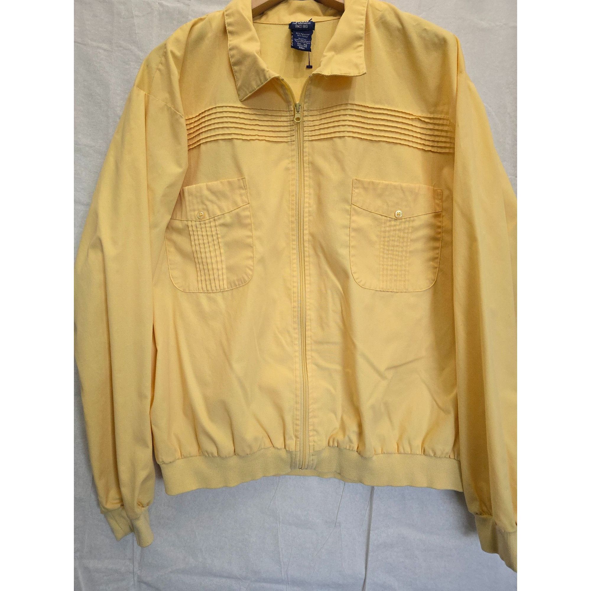 Blair John Blair Men's Yellow Zip-Up Jacket 2XL Polyester & Cotton Size US XXL / EU 58 / 5 - 1 Thumbnail