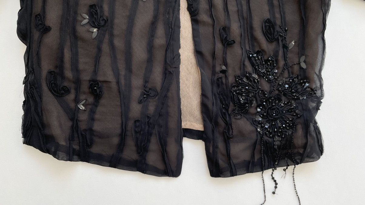 Dries Van Noten Embroidered Floral Sequin Mesh Top Size M / US 6-8 / IT 42-44 - 7 Thumbnail