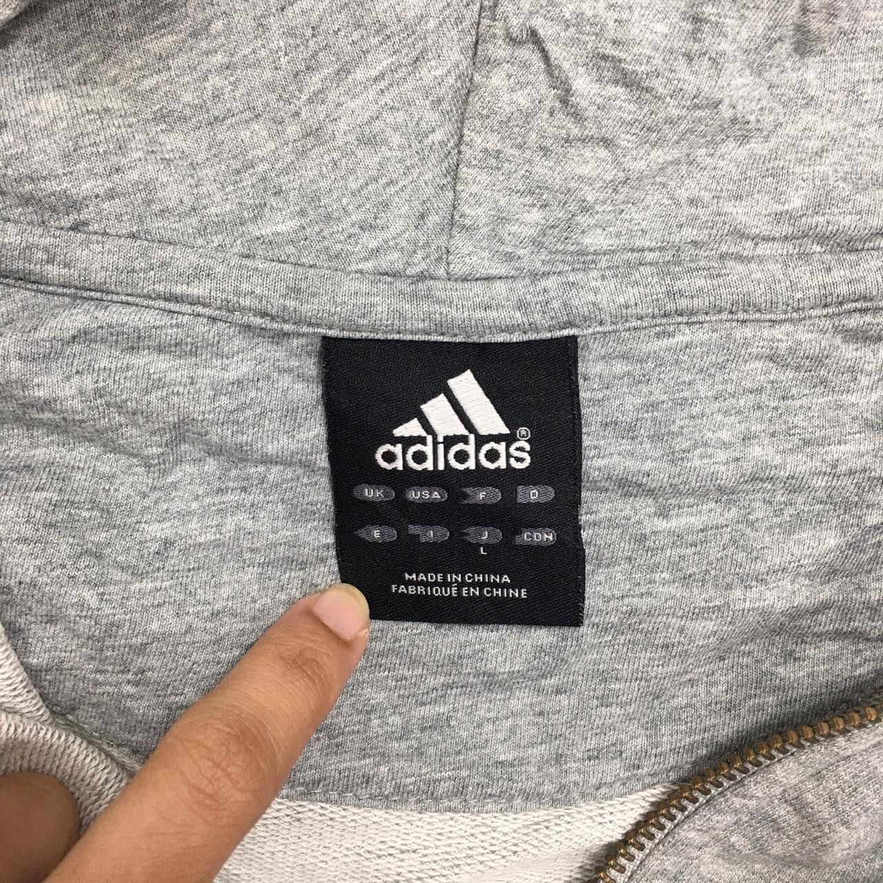 Vintage Vtg ADIDAS ORIGINALS EQUIPMENT Grey Hoodie Zipper Sweater Size L / US 10 / IT 46 - 4 Thumbnail