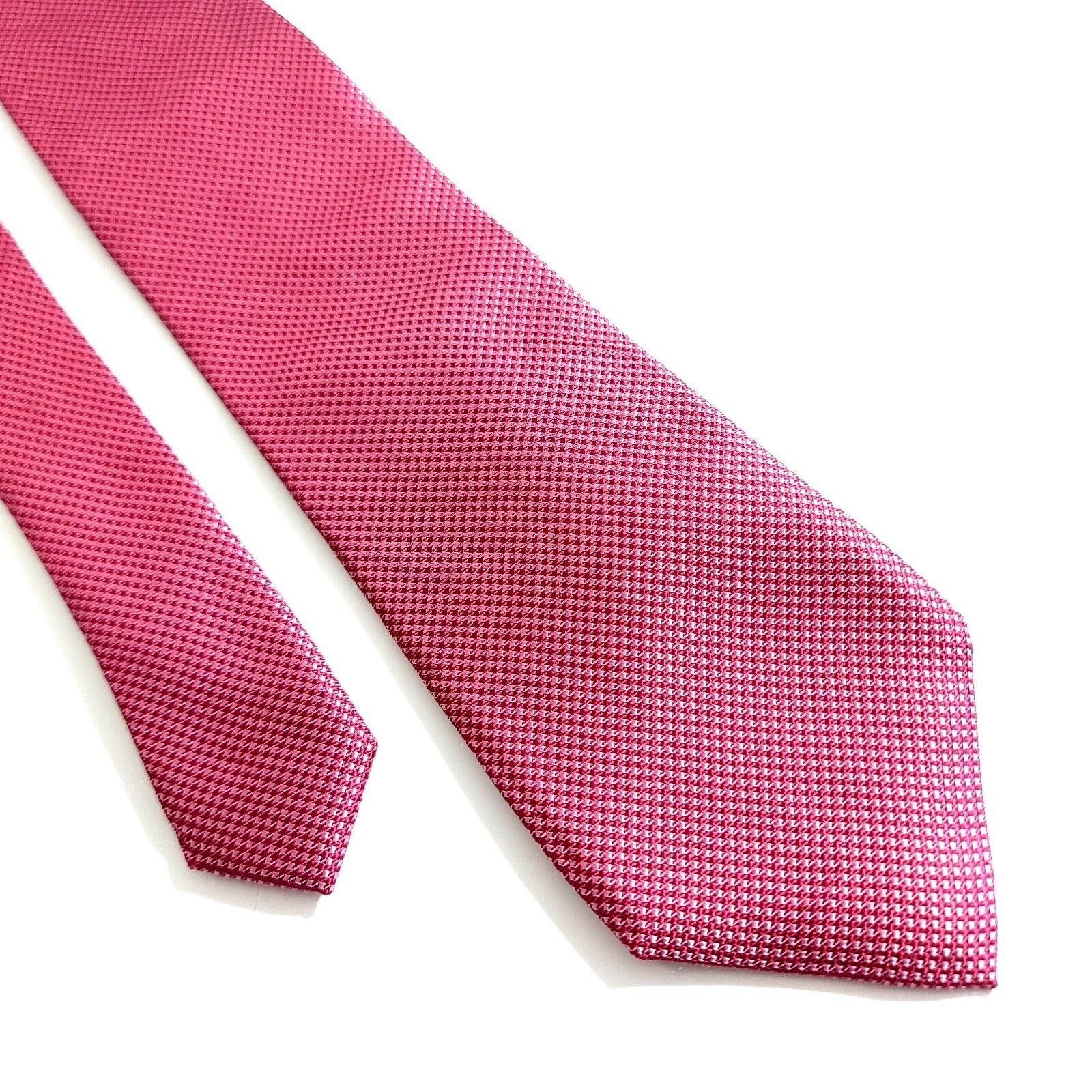 Michael Kors Michael Kors Red Pink Check Woven Silk Tie Size ONE SIZE - 1 Thumbnail