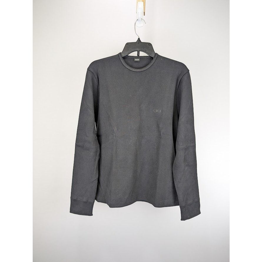 Balenciaga o1rshd1 Ribbed Jersey Stretch E. Long Sleeves Shirt in Black Size US M / EU 48-50 / 2 - 1 Thumbnail